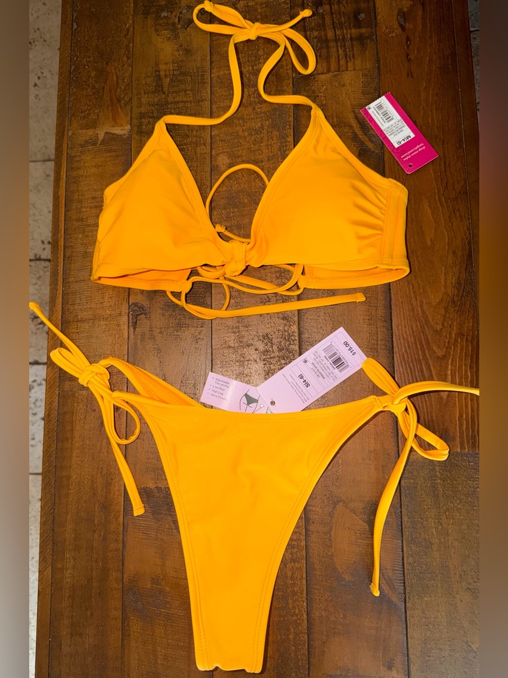 Target Yellow Tie-Side Bikini Set - Triangle Halter